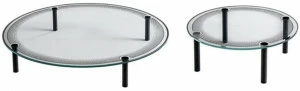 Casamilano Низкий круглый журнальный столик из алюминия и стекла