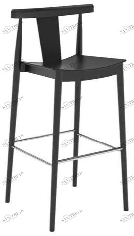 Andreu World Табурет из бука со спинкой и подставкой для ног Smile Bq0337-bq0348