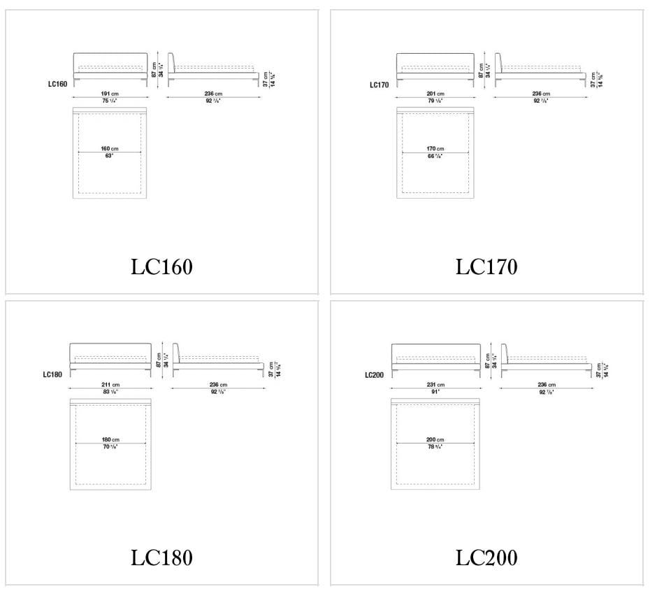 Двуспальная кровать из ткани с мягким изголовьем B&B Italia ARCH-00106518 - Вид №9