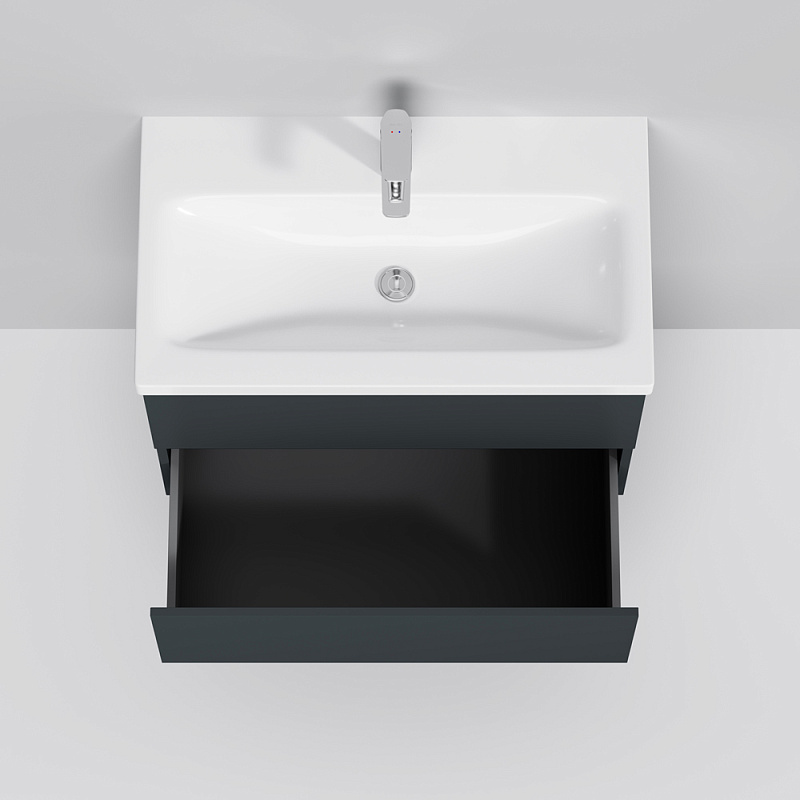 M90FHX07522GM База под раковину подвесная 75 см 2 ящика push-to-open графит матовый AM.PM Gem - Вид №3