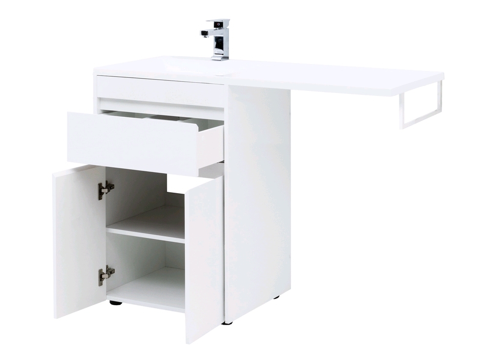 Тумба с раковиной Aquanet Токио 120 L белый (напольная, 1 ящик, 2 дверцы) 0023774500235499 - Вид №4