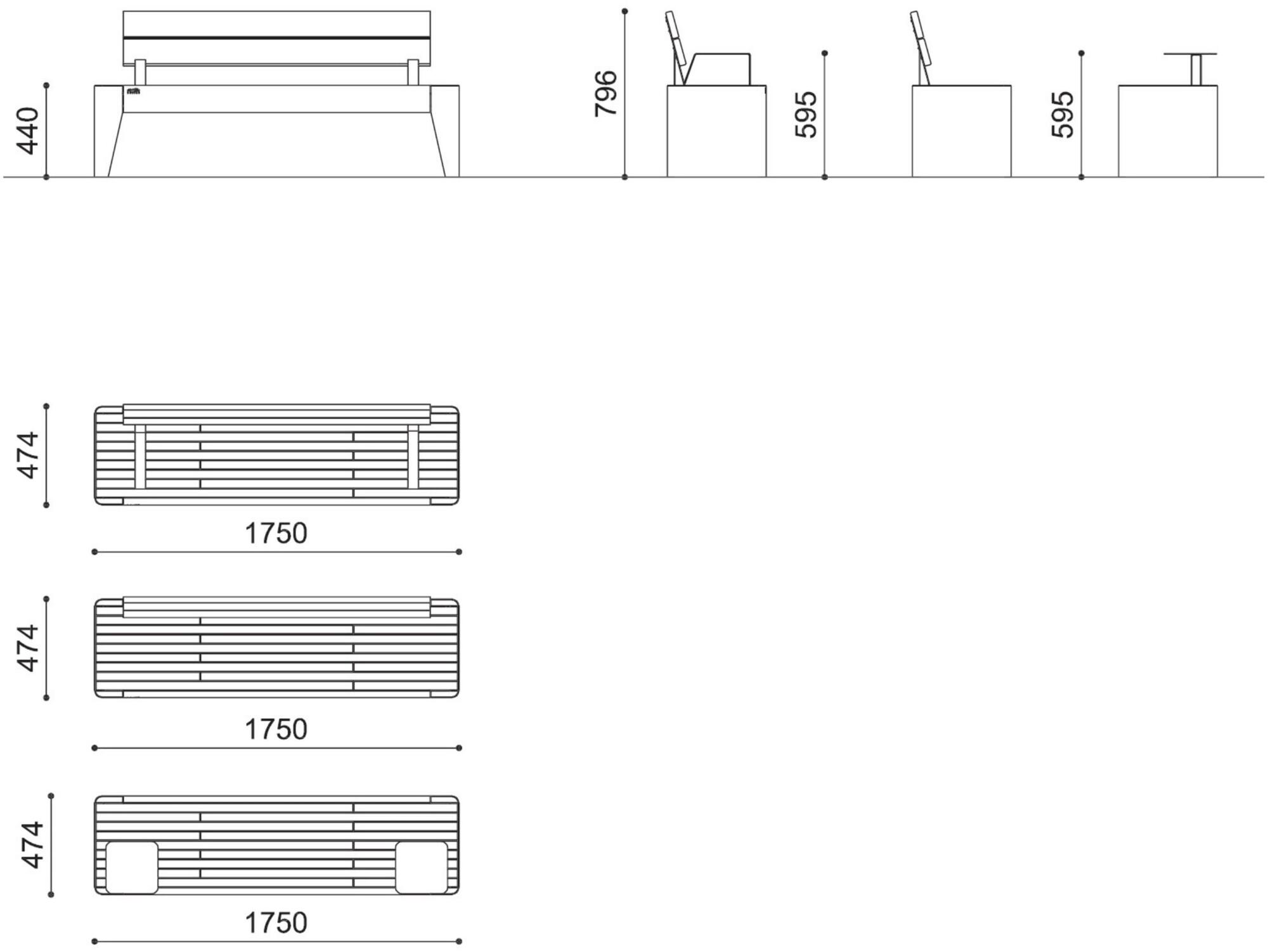 City Design Скамья из стали и дерева со спинкой Fòla Fòla s - Вид №1