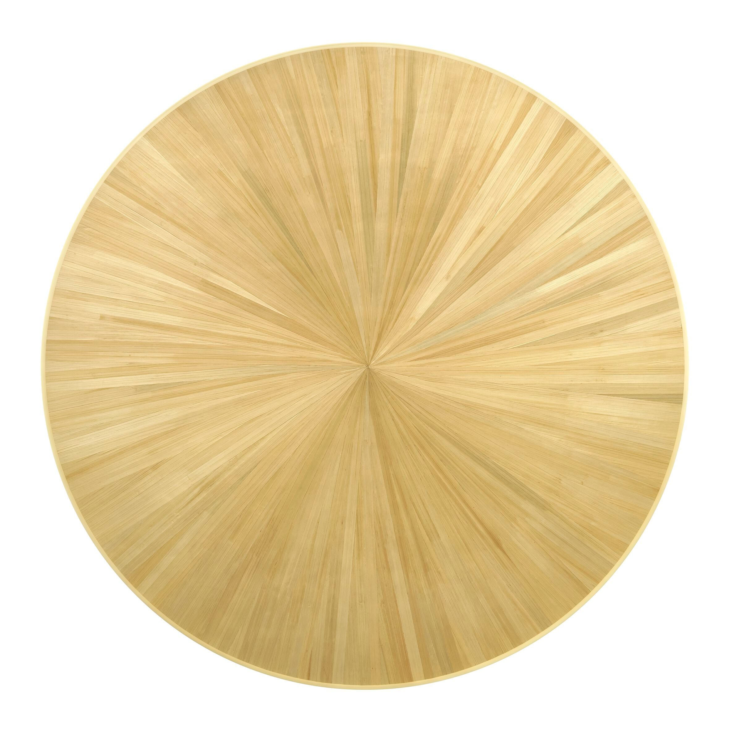 Круглый стеклянный журнальный столик с соломенной инкрустацией Classicon Белл ARCH-00030008 - Вид №2