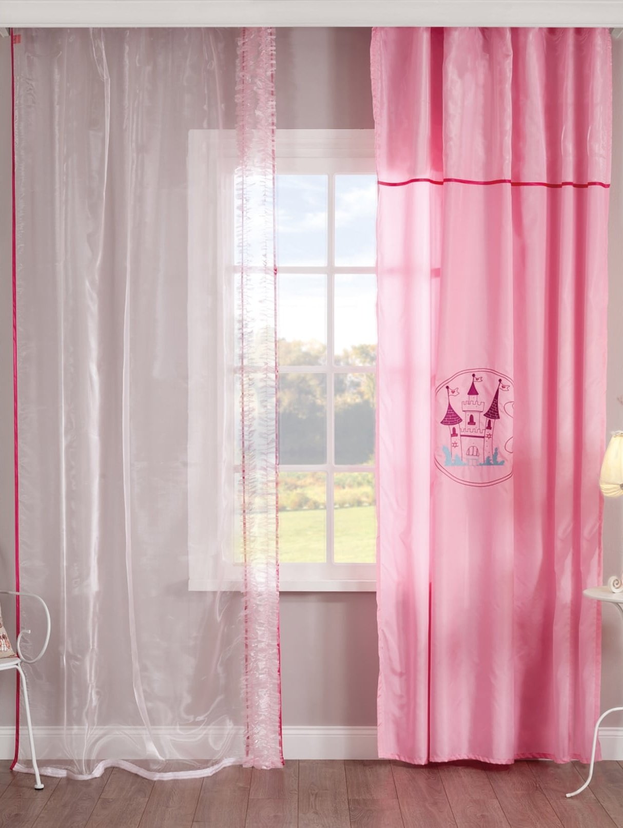 Штора детская розовая 140х260 см Lady, 1 полотно CILEK PRINCESS 00-3832646 Розовый Santreyd - Вид №1