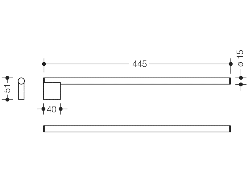 900.09.00140 вешалка для полотенец HEWI System 900 - Вид №1