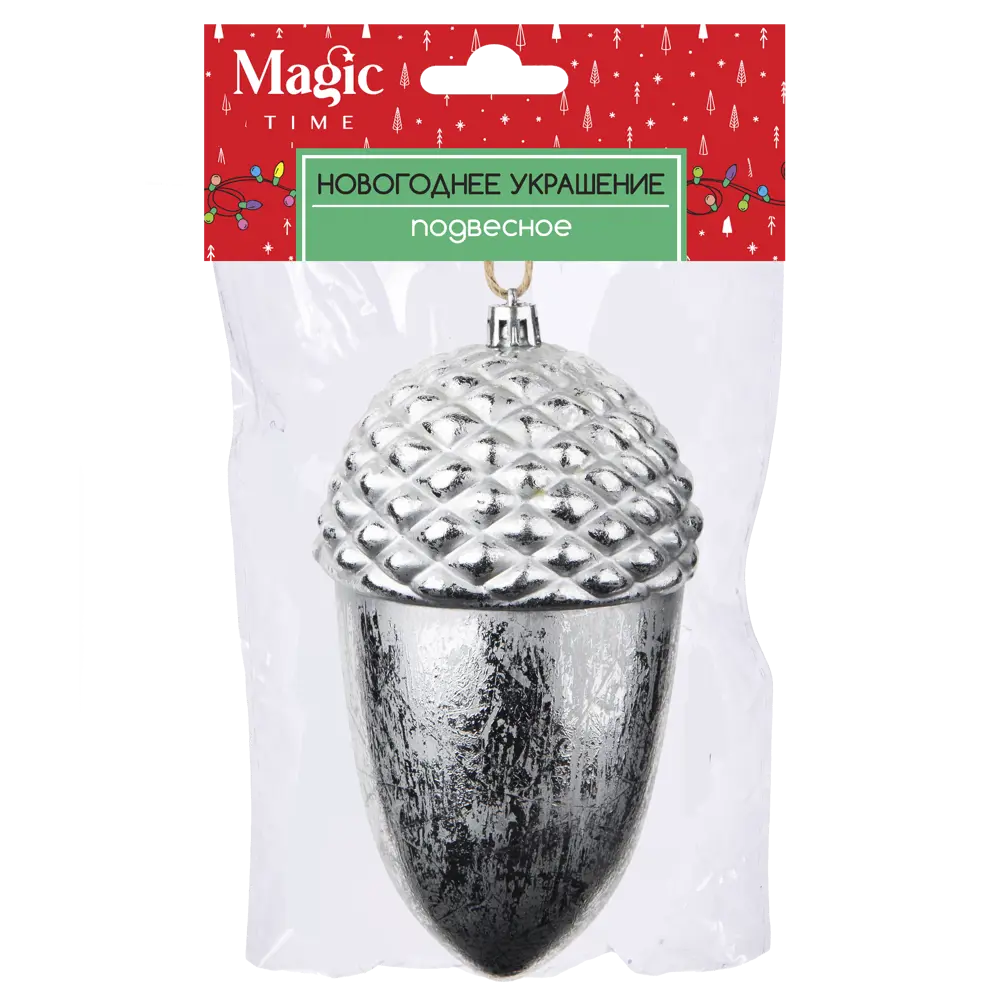 89381666 Украшение елочное «Желудь», 14x8 см, цвет серебристый STLM-1468148 Santreyd  - Вид №1