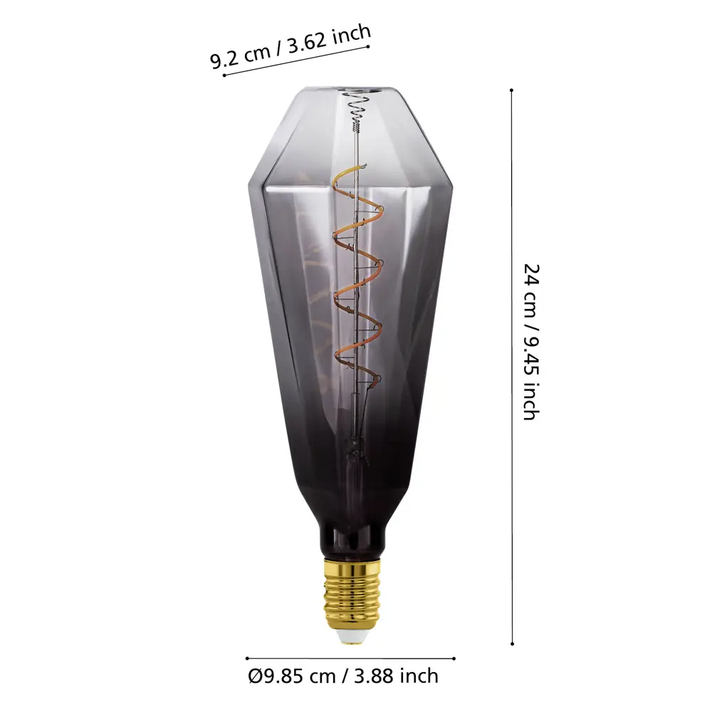 Лампа светодиодная Eglo T100 E27 220-240 В 4 Вт декоративная 120 лм теплый белый свет цвет серый 84850946 STLM-2197954  - Вид №2
