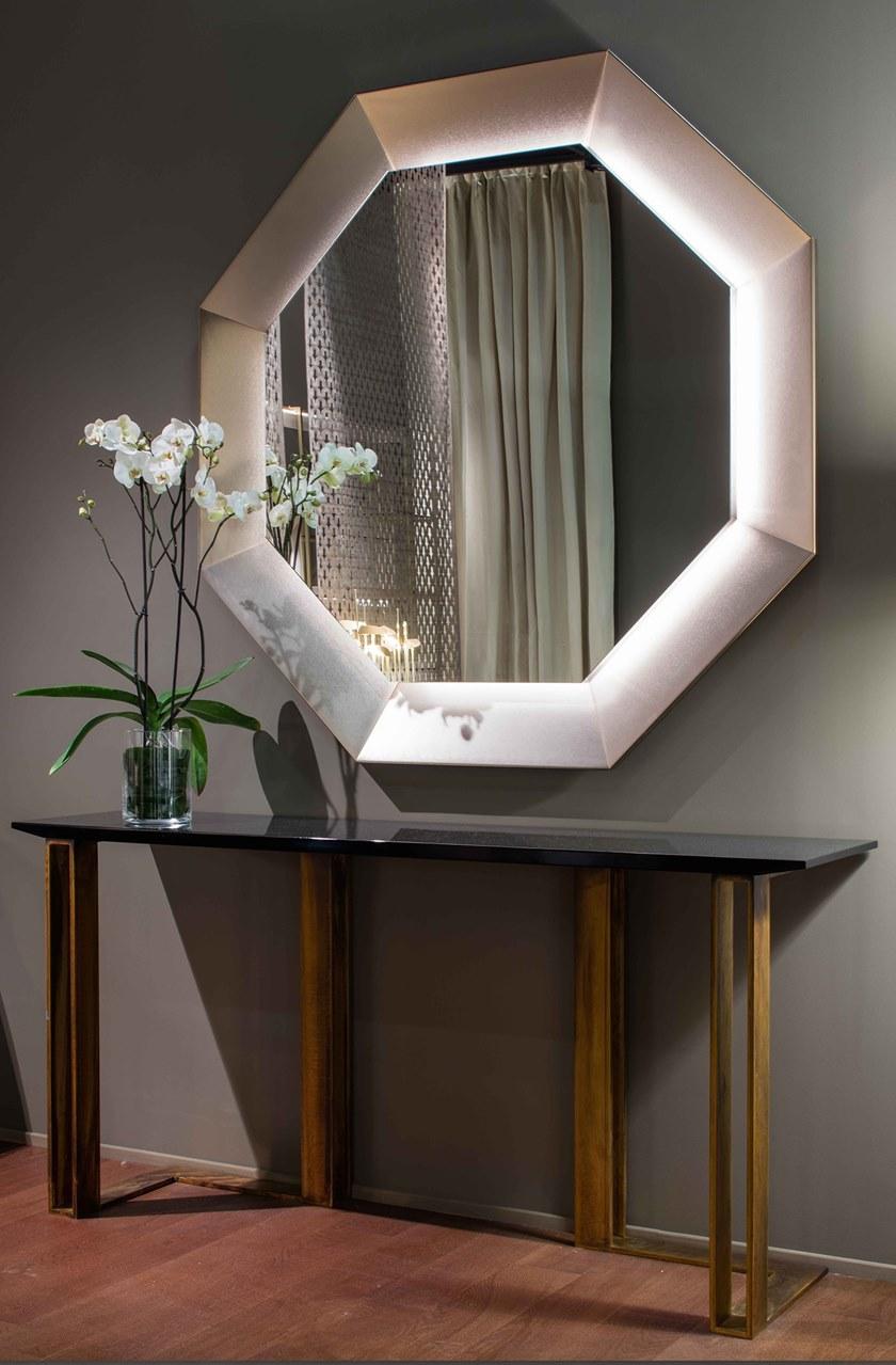 Paolo Castelli Лакированная прямоугольная консоль из мдф и металла Black and gold sun-id-1433253 - Вид №3