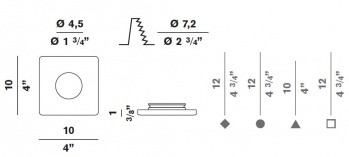 Panzeri XV2001-12V CRIST Incassi Glass встраиваемый потолочный 81249 - Вид №2