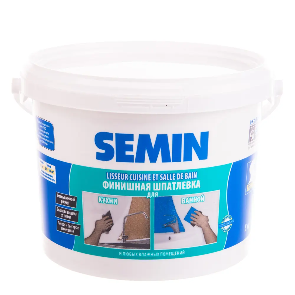 Шпаклёвка влагостойкая Semin 5 кг 14247717 STLM-2026388 