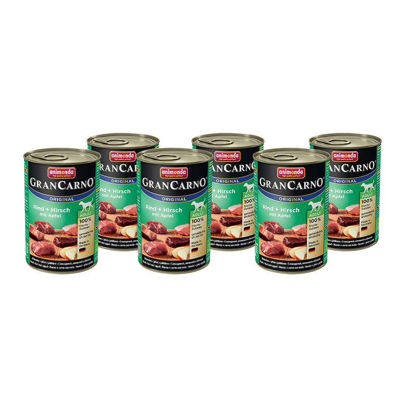 ПР0049487*6 Корм для собак GranCarno Original Adult говядина, оленина, яблоко банка 800г (упаковка - 6 шт) Animonda 