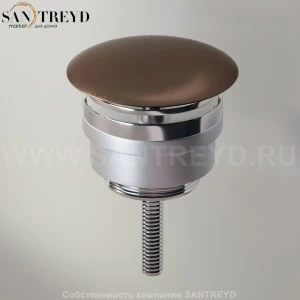 Agape  Нажимной донный клапан темно-бронзовый для раковин или биде с переливным отверстием MET0562BR