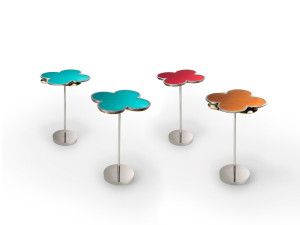 Хромированный металлический журнальный столик