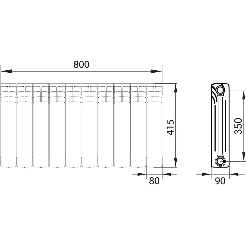 Биметаллический радиатор Equation на 10 секций для эффективного отопления 18360776 STLM-0942625 - Вид №5