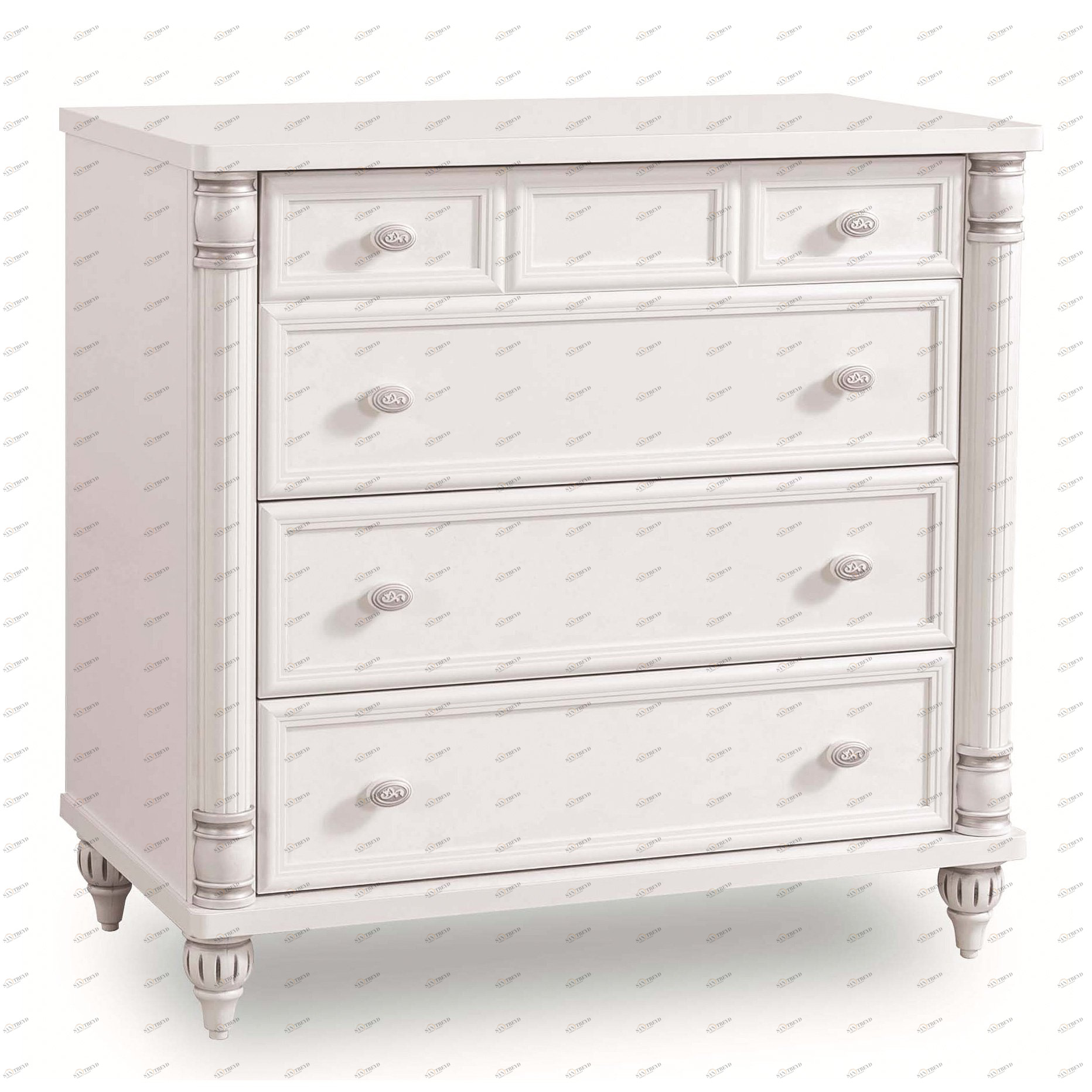 Комод белый с 4 ящиками Romantic CILEK ROMANTIC 00-3832252 Белый Santreyd