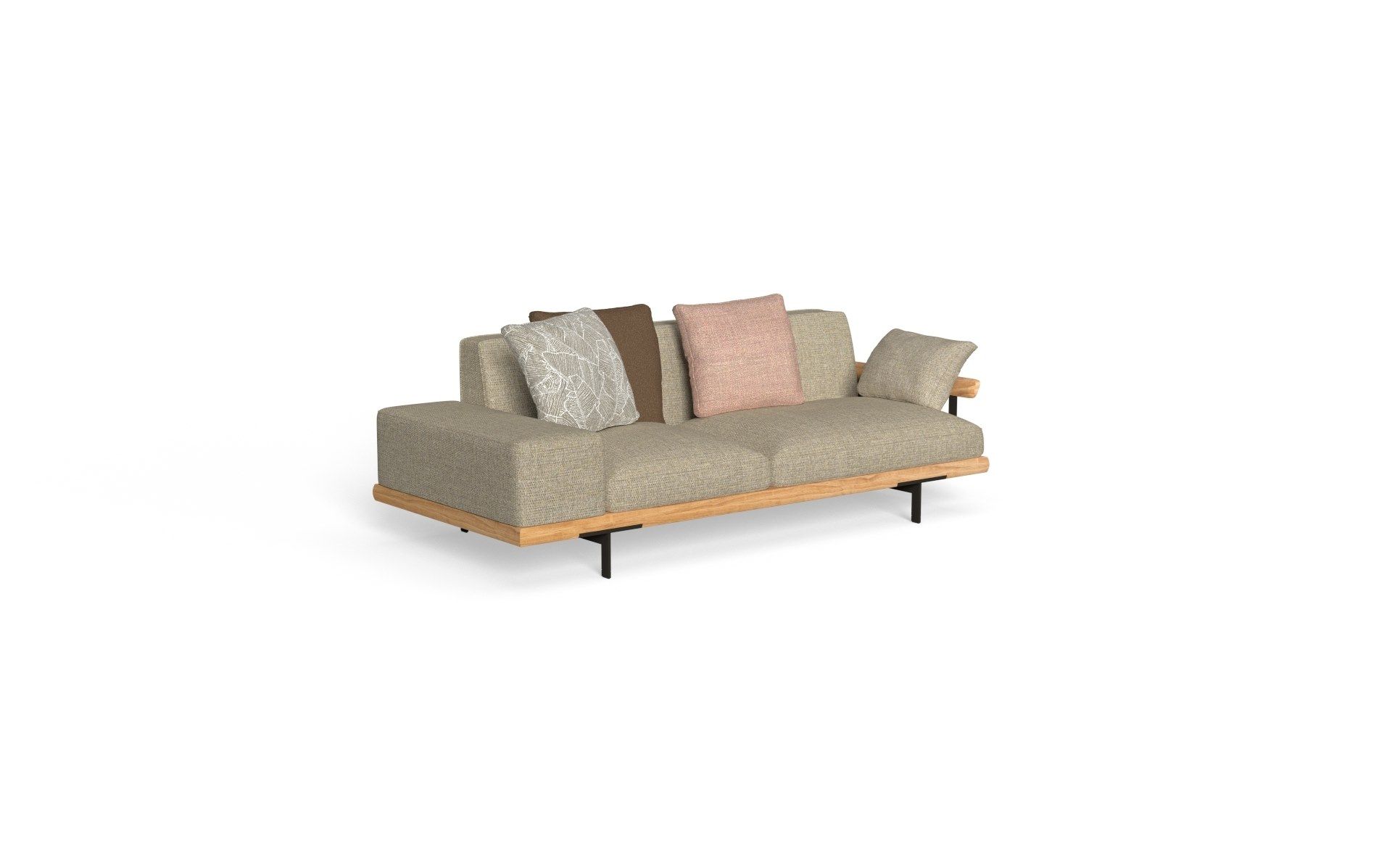 Accoya 3-местный тканевый и деревянный садовый диван Talenti Allure ARCH-00105013 - Вид №19