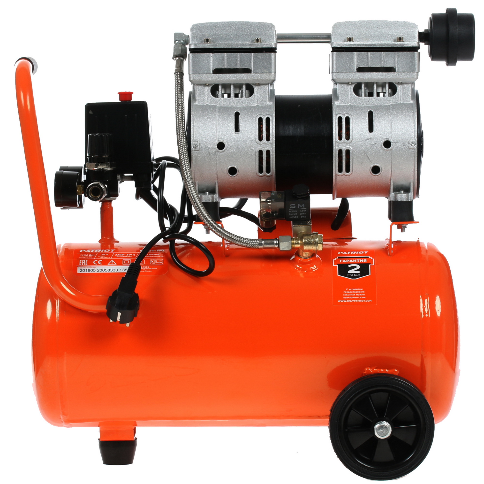 Компрессор поршневой безмасляный Patriot WO 24-160 1229149 STDN-0134216 - Вид №5