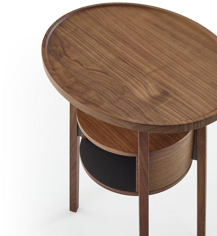 Ligne Roset Круглый прикроватный столик из массива дерева с ящиками  19980320-19980321  - Вид №2