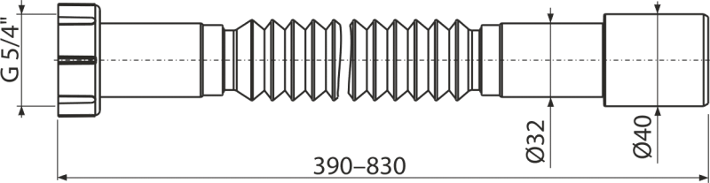 Гибкое соединение 5/4"×32/40 пластмасса ALCAPLAST A750 - Вид №1