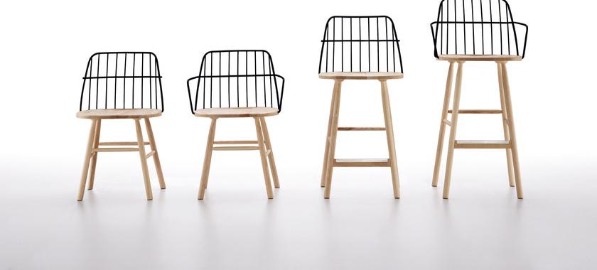 Midj Высокий табурет из стали и дерева с подлокотниками Strike sun-id-1426041 - Вид №1