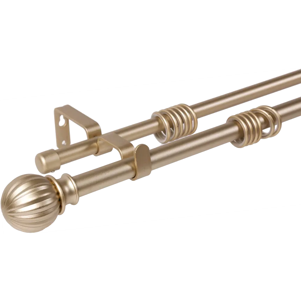 Карниз двухрядный раздвижной Inspire Шар 160-300 см цвет матовая сталь 81976797 STLM-2088088 