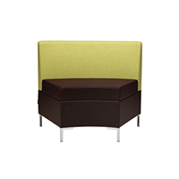 Abaco 759 Модульная система сидений. Сиденье и спинка мягкие. Стальной каркас. Изогнутый модуль 45 ° закрыт. Et al. Abaco