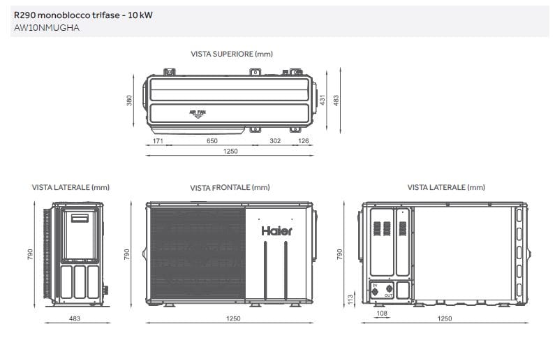 Воздух/вода моноблочный тепловой насос Haier AC Italy R290 ARCH-00076329 - Вид №4