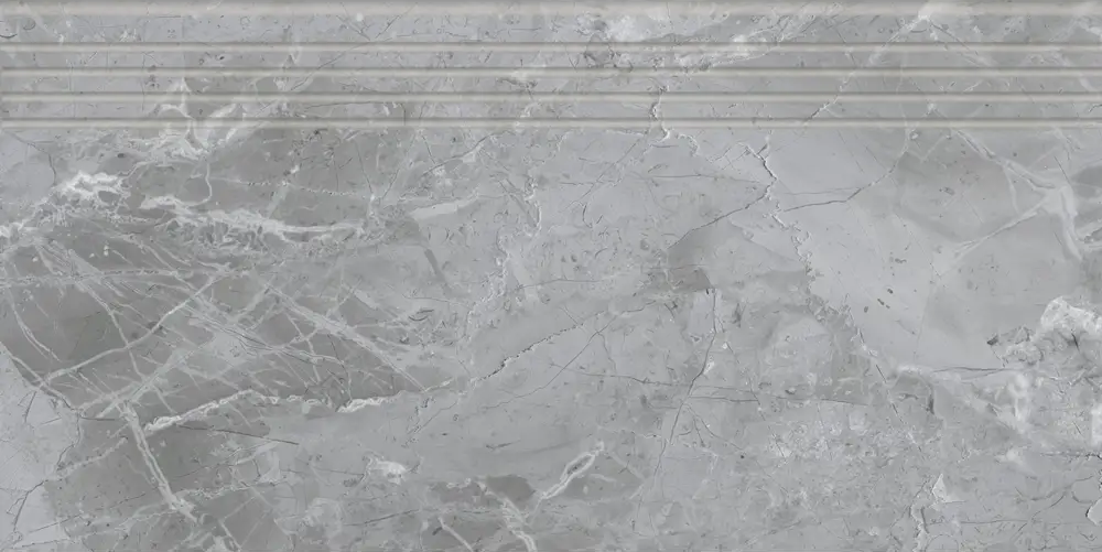 Grasaro Softmarble: Керамогранитная ступень серого цвета 29,4×60 см 89368021