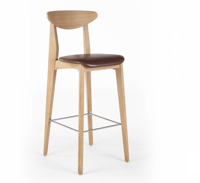 Wildspirit Высокий деревянный табурет со встроенной подушкой Ink sun-id-1419067 - Вид №2