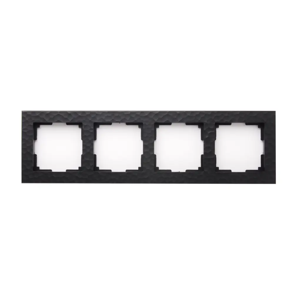 Рамка Werkel Hammer для розеток и выключателей - 4 модуля, черный глянец 84684362 STLM-0053668