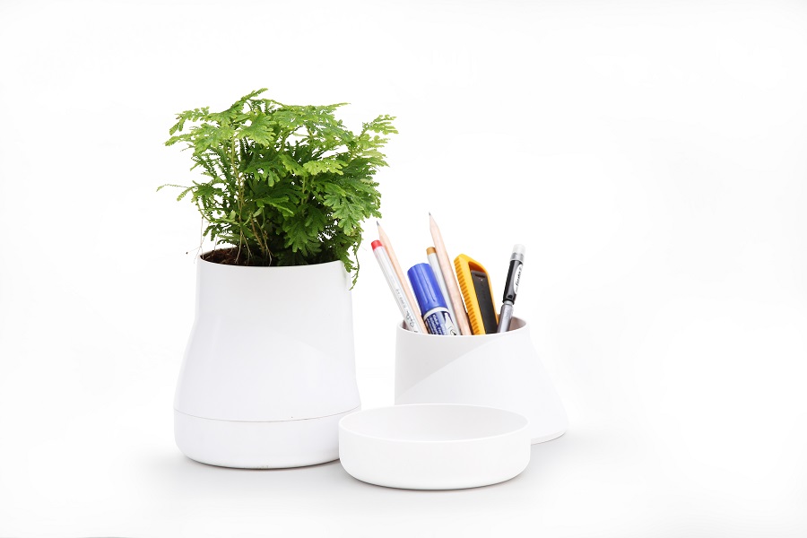 Горшок цветочный Hill Pot, маленький, белый Qualy QLX20001WH - Вид №7