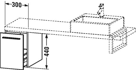 XL542000707 X-Large Шкафчик для компактной консоли Бетонно-серый матовый декор Duravit - Вид №1
