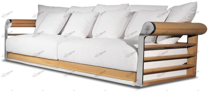 Visionnaire 3-х местный тканевый садовый диван Galloway sun-id-1405301