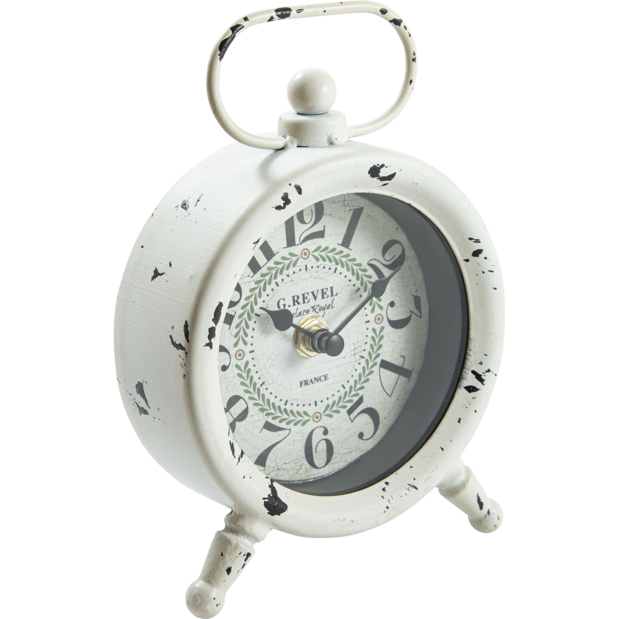 82735921 Часы настольные «» металл белые 12х5х18 см Эталон Santreyd  - Вид №2