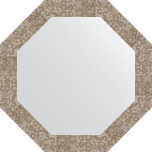 BY 3749 Зеркало в багетной раме - соты титан 70 mm EVOFORM Octagon