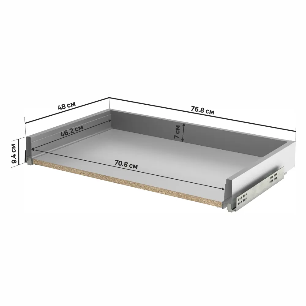 Ящик Delinia ID 76.8x9.4x48 см металл цвет серый 82109388 STLM-2102293 Отсутствует - Вид №2