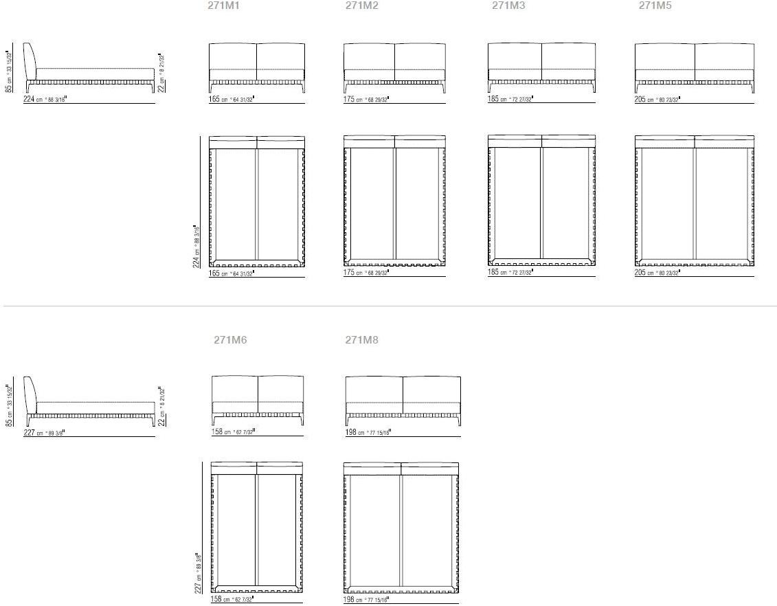 Flexform Двуспальная кровать из ткани Gregory sun-id-1407347 - Вид №7