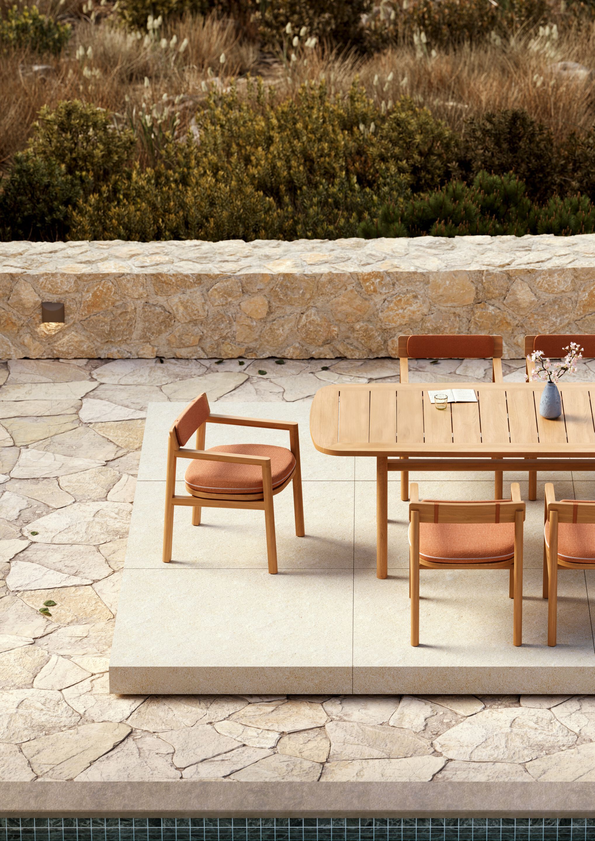 Садовый стул из тикового дерева с подушками Sunbrella FJAKA Oaza ARCH-00112850 - Вид №4