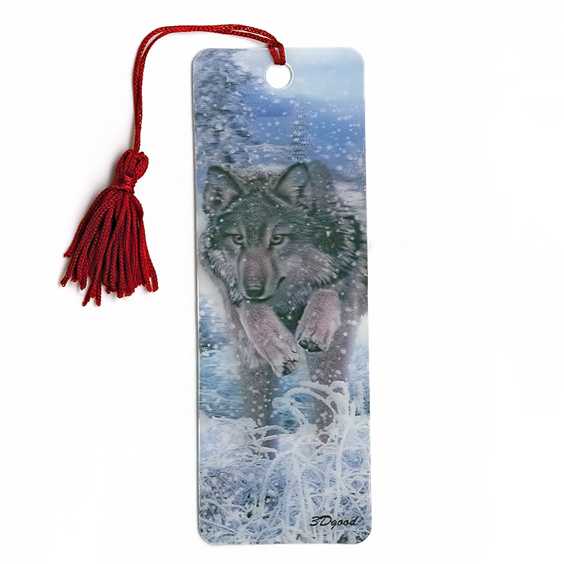 22 Закладка объемная 3D №1 Прыгающий волк Santreyd 