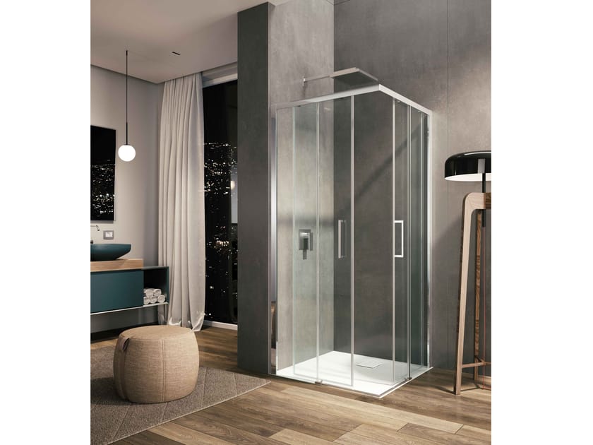 Угловая душевая кабина с раздвижной дверью Provex Industrie арка ARCH-00001204