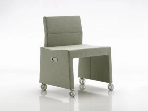 Billiani Кресло с обивкой из ткани на колесиках Inka wood