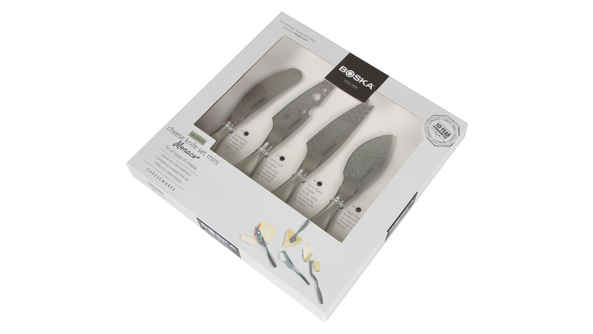 10640461 Boska Набор мини-ножей для всех видов сыра Boska "Монако+" 19х19см, 4шт, сталь, п/у Сталь нержавеющая  - Вид №6
