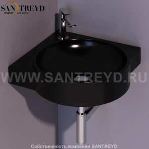 FL24NERO Подвесная раковина настенная круглая Simas Flow черная