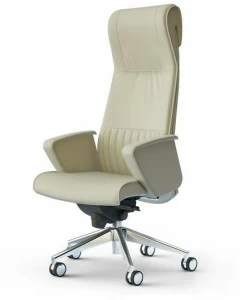 Ares Line Кресло руководителя с регулируемой высотой в коже в классическом стиле с 5-ю спицами и подлокотниками Parlament