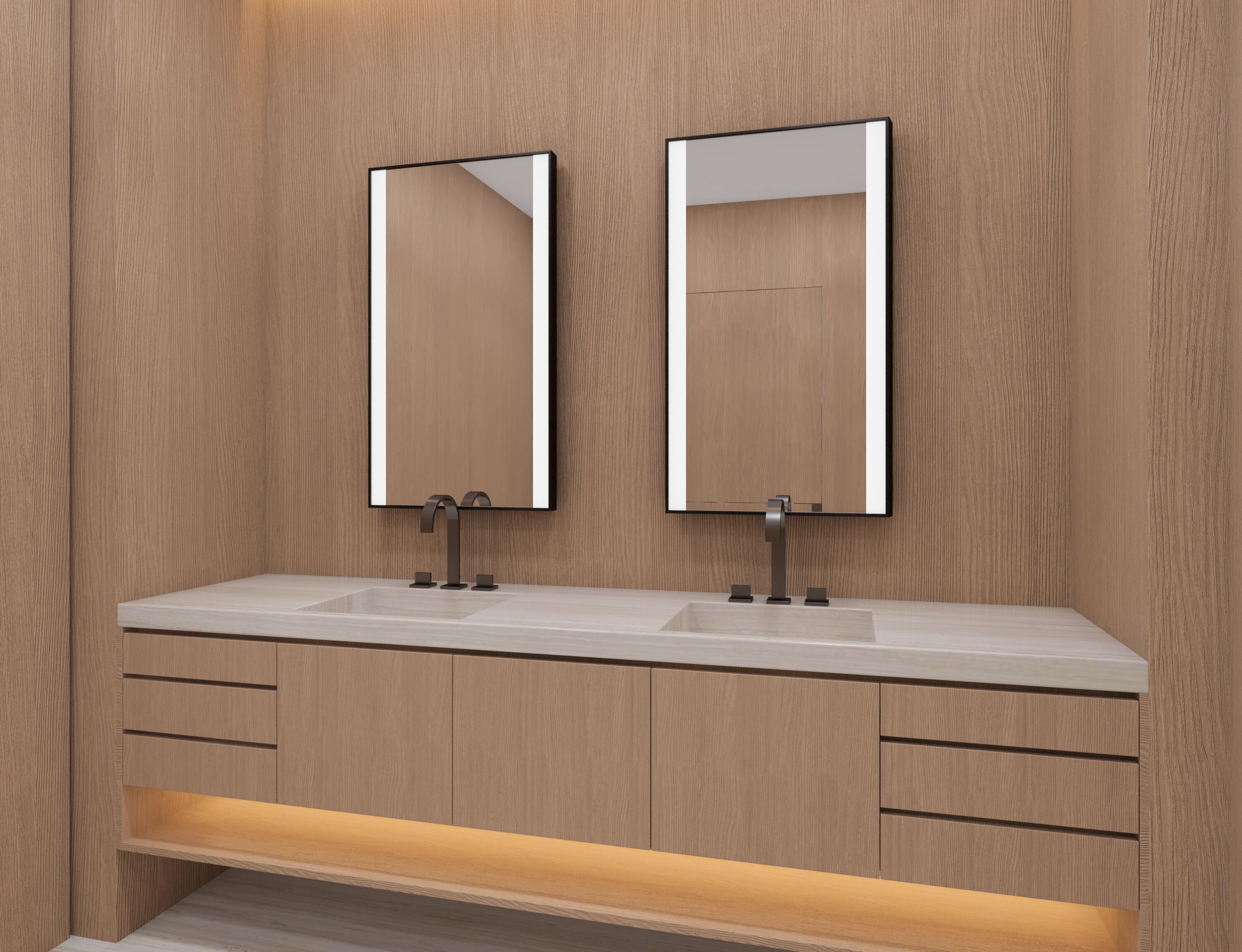 Настенное зеркало для ванной комнаты со встроенным освещением NITZAN HOME LEUR ARCH-00063967 - Вид №2