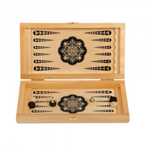 1373 Игра настольная Нарды "Галант" светлые. Двухсторонний орнамент. 29х15.5см. Ладья