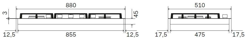 Газовая встраиваемая плита из нержавеющей стали Pro line Hcl90sck Santreyd  - Вид №4