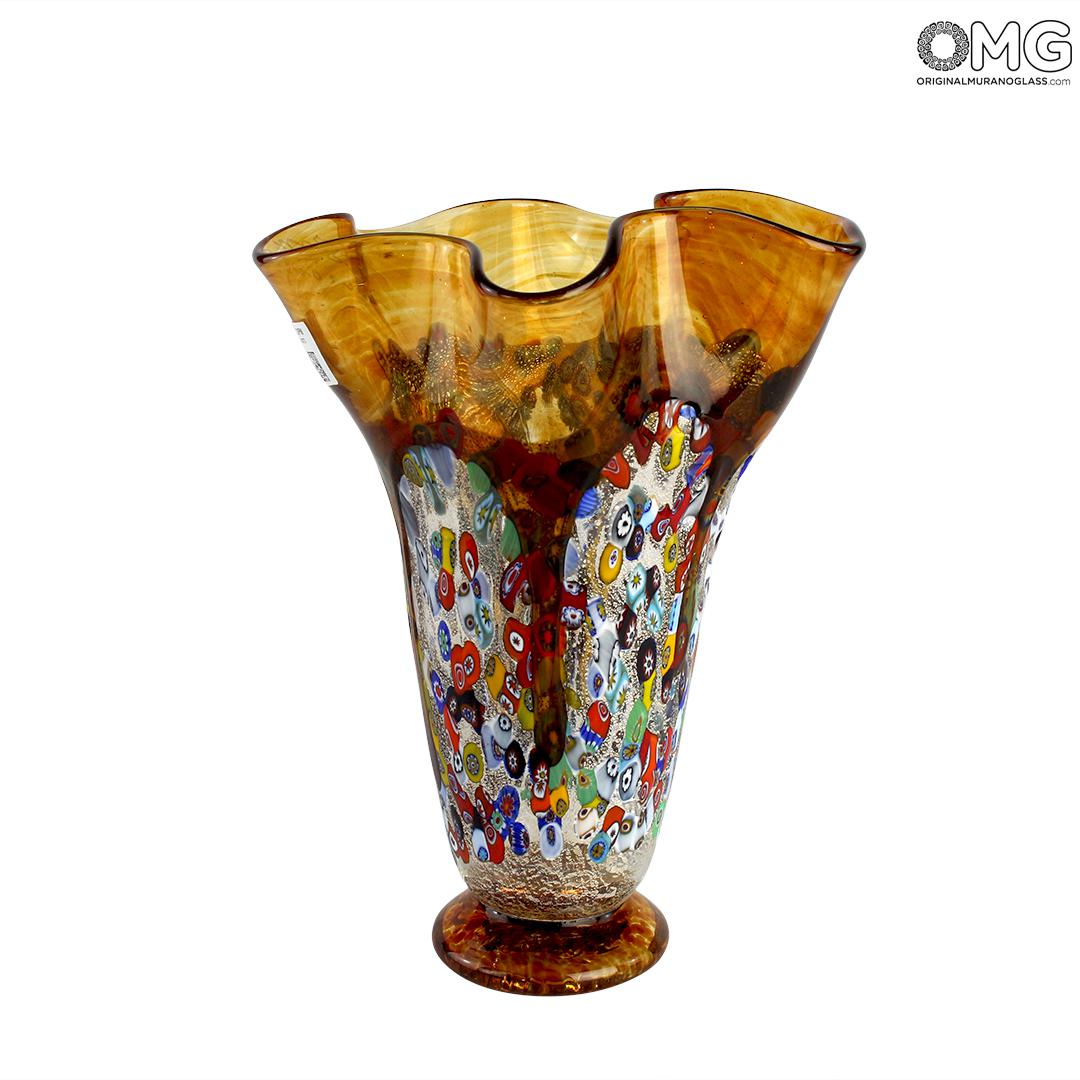 4473 ORIGINALMURANOGLASS Ваза Герань - муранское стекло OMG 16 см  - Вид №1