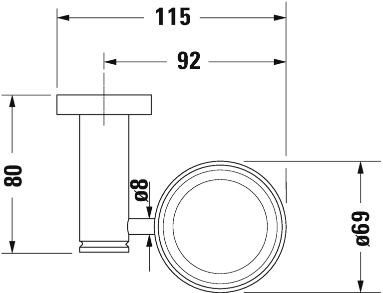 009920..00 Держатель для стакана D-Code #009920 115 мм Хром Duravit - Вид №1