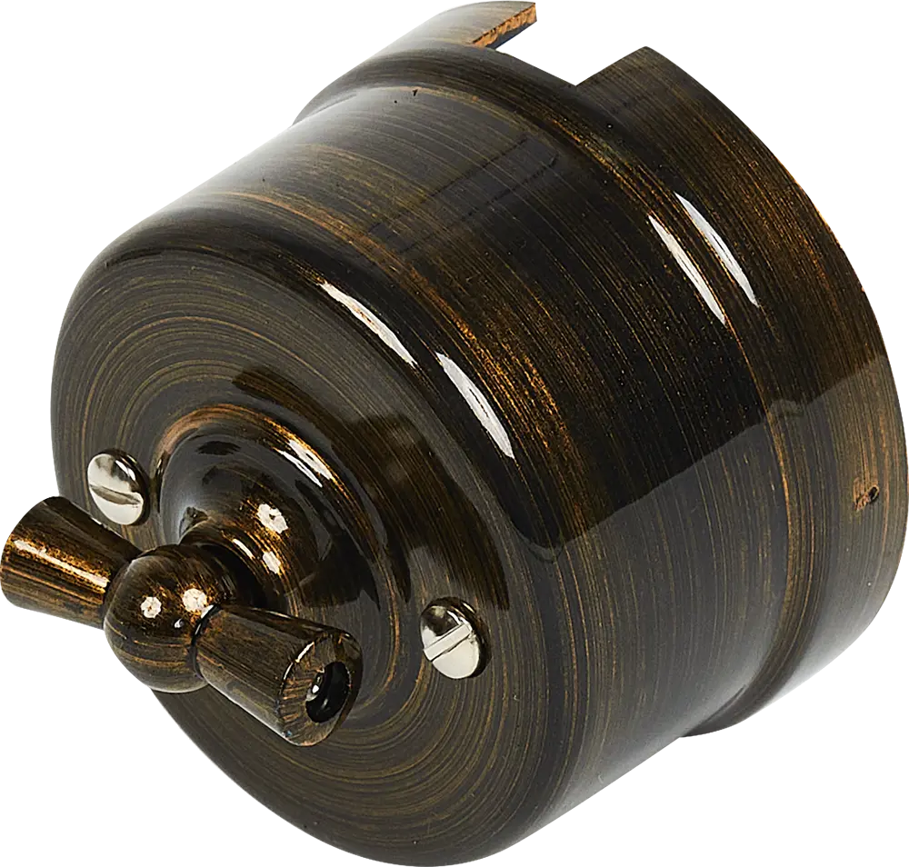 Выключатель Electraline одноклавишный в бронзовом глянце 84229215